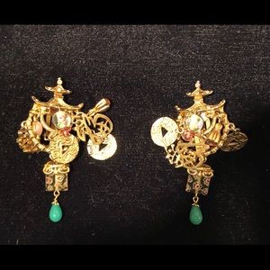 Lucky Chinese clip back earrings.